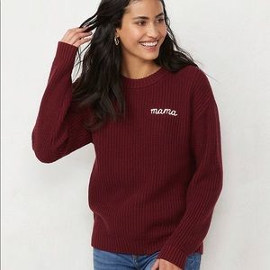 Adorable sweater by Lauren Conrad that says “mama”
